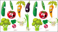 Cartoon vegetables expression 01 - vector material