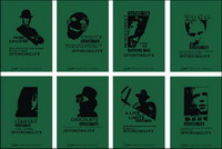 People silhouettes vector material Movie Cards