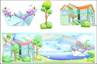 Hand-painted style, summer style series of vector -5