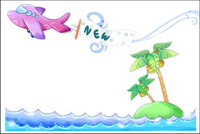 Hand-painted style, summer style series of vector -4