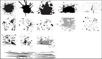 Series of black and white design elements vector material -6 (ink blot)