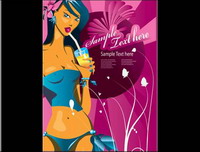 Women, drink, butterfly vector