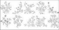 Flower type of line drawing vector diagram-5
