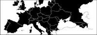 Map of Europe silhouettes vector material