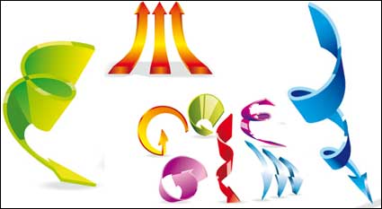 Dynamic arrow of colorful vector material