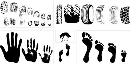 Vector material traces of a variety of tire footprint
