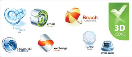 Exquisite collection of three-dimensional icons 2 vector material