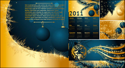Golden Christmas 2011 Vector