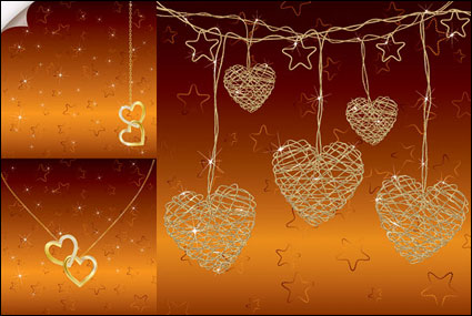 Heart pendant necklace Vector