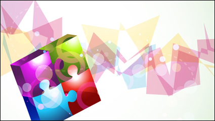 Colorful puzzles vector background material -2