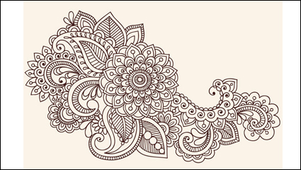 Intensive hand-painted pattern vector material -4