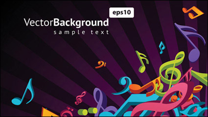 Note musical theme vector material -3