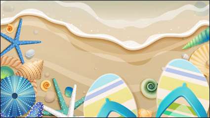Exquisite cartoon ocean background 01 - vector