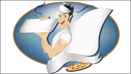 Cartoon characters cook 04 - vector