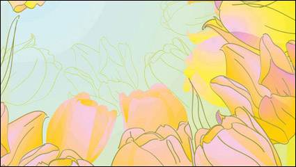 Hand-painted tulips Vector -5