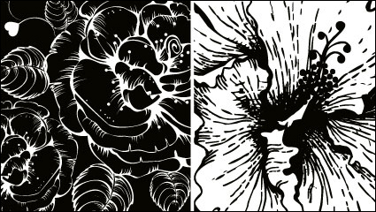 Print flowers vector material -2