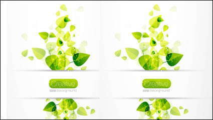 Spring green leaves 04-- vector material