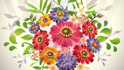 Beautiful bouquets 05 - vector 