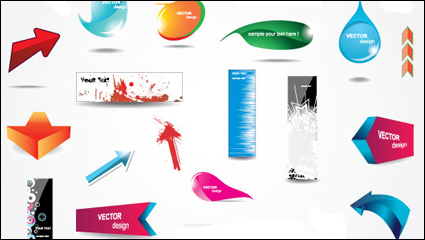 Exquisite stereo arrow dialog box 02 - Vector