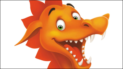 Cartoon dragon image 05 - vector