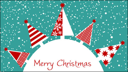 Cartoon Christmas background 02 - Vector material