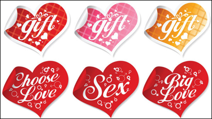 Hearts label - vector material