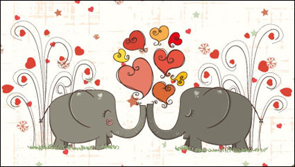 Cartoon animal background 04 - vector material