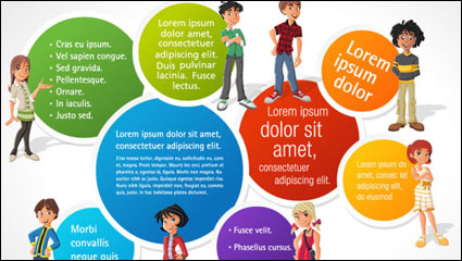 The Cartoon Business picture background 04 - vector material