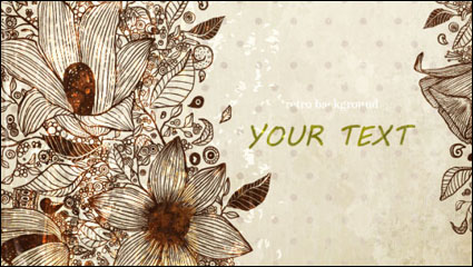 Retro pattern line draft background 02 - vector material