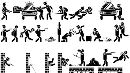 Police silhouette 02 - vector material