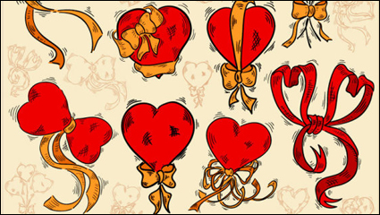Beautifully hand-painted red 01 - vector material