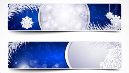Beautiful Christmas snowflake banner - vector material