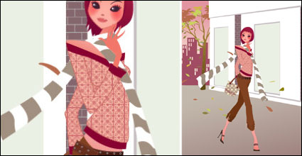 Fall fashion beauty personalized vector material