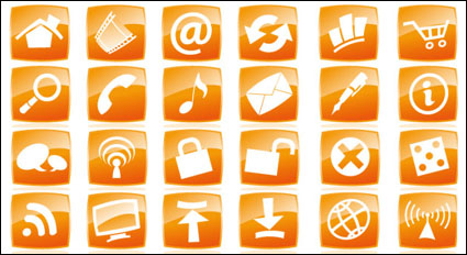 Orange page icons vector