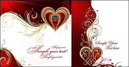 Gold heart-shaped pattern vector