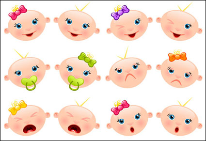 Cute baby picture vector