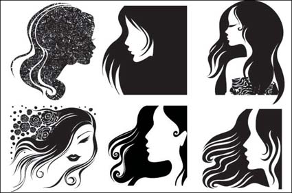 Female head, hair vector