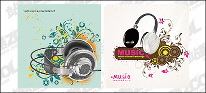 2, headphones theme vector material