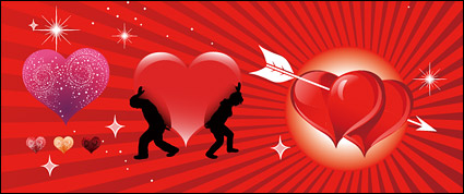 3, exquisite heart-shaped logo vector material