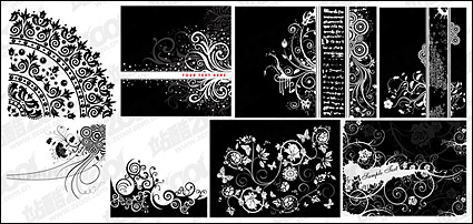 8, black and white pattern vector material