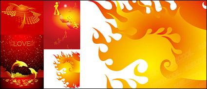 Vector golden color illustrations