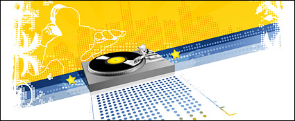 DJ music element vector material