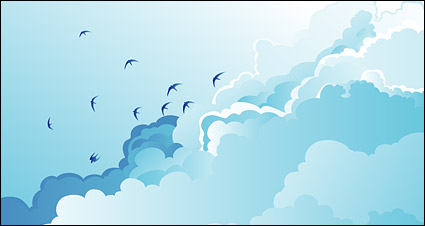 Dayan vector blue sky and white clouds