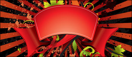 Vector leaves and banner material