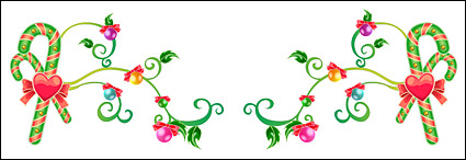 Christmas exquisite lace Vector material -18